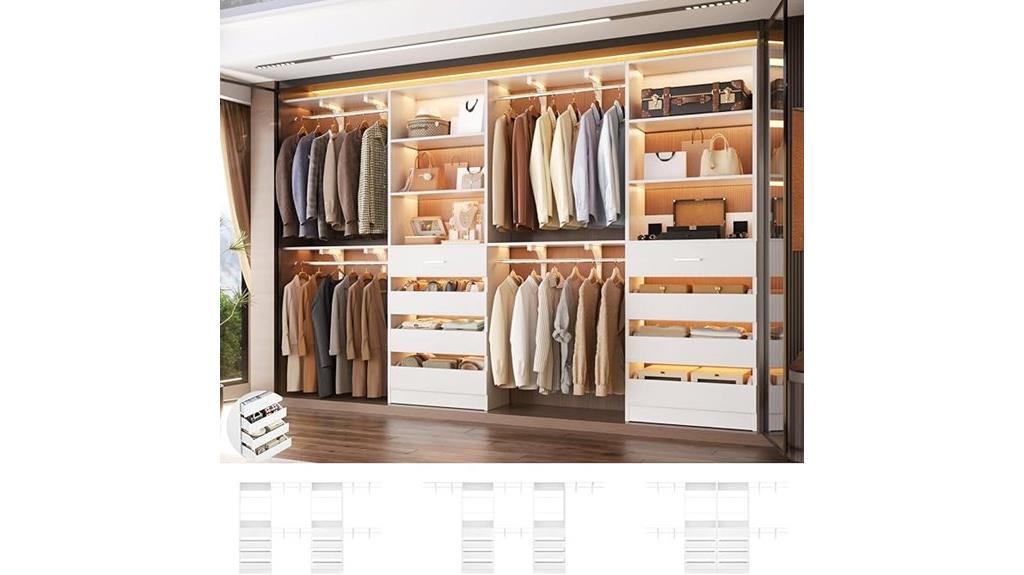 wooden closet with multiple storage