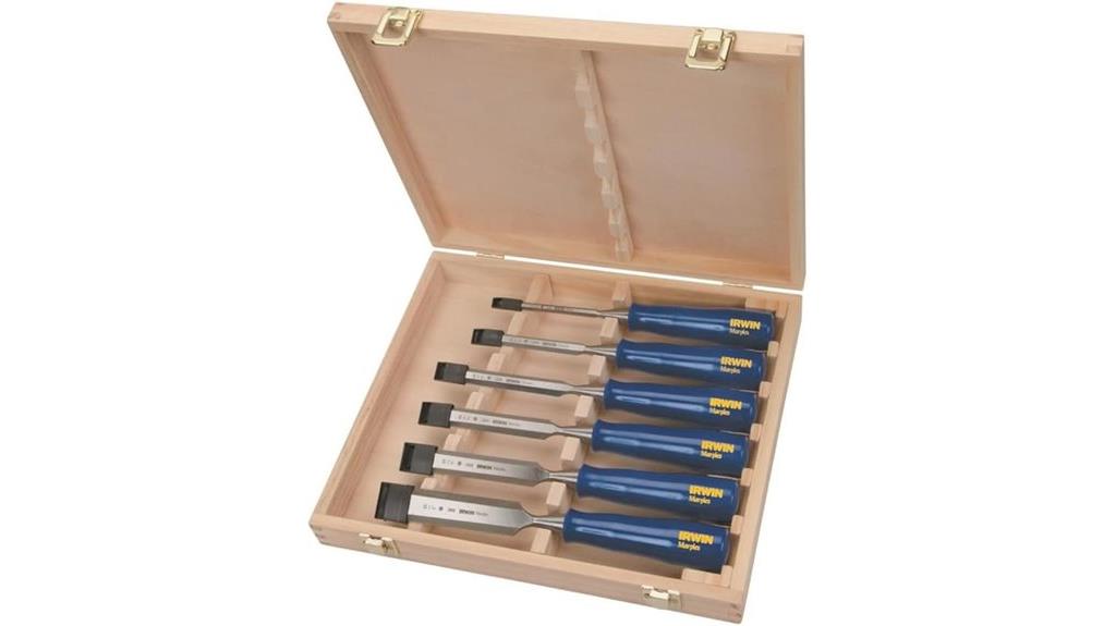woodworking chisel set blue