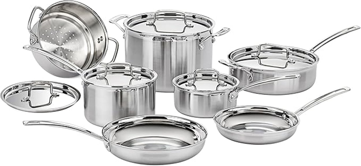 12 piece stainless steel cookware
