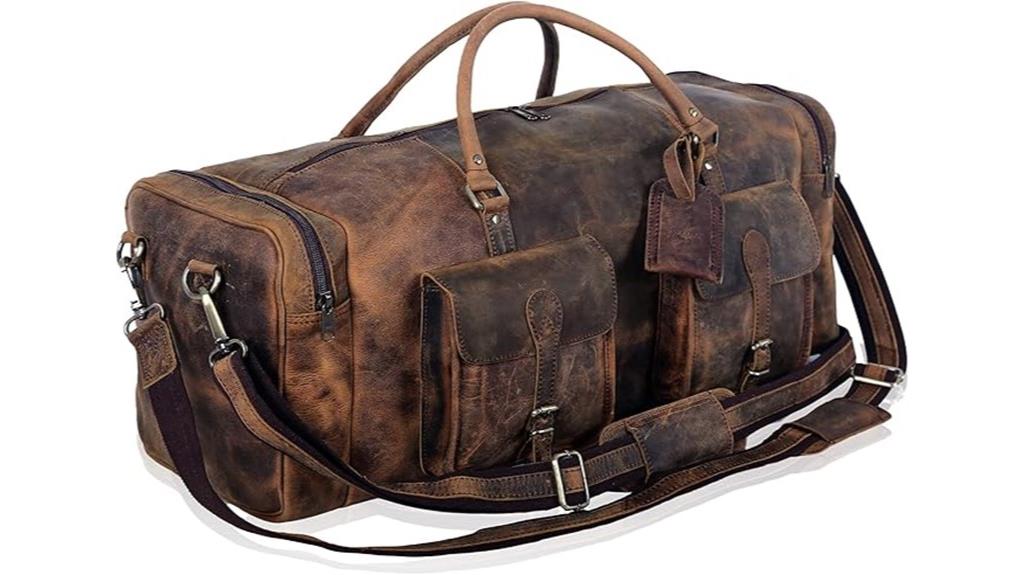 28 inch leather travel bag