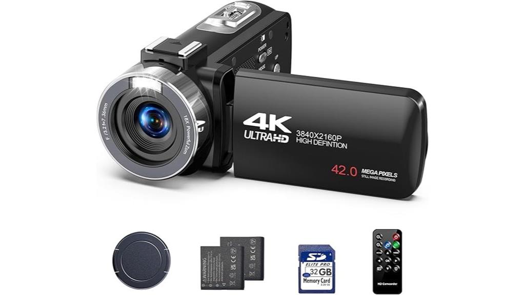 4k camcorder with zoom