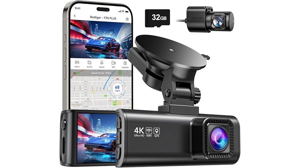 4k front and rear dashcam