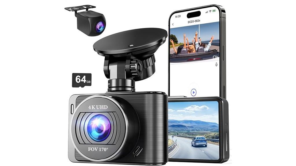 4k front rear dashcam