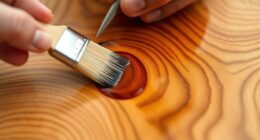 applying stain to wood