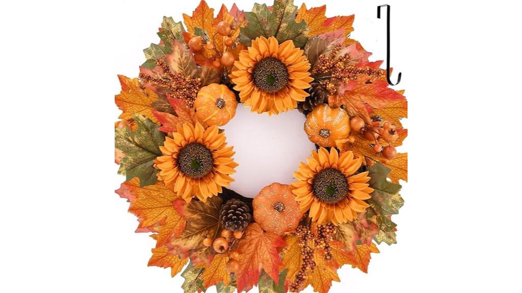 autumn pumpkins sunflowers wreath