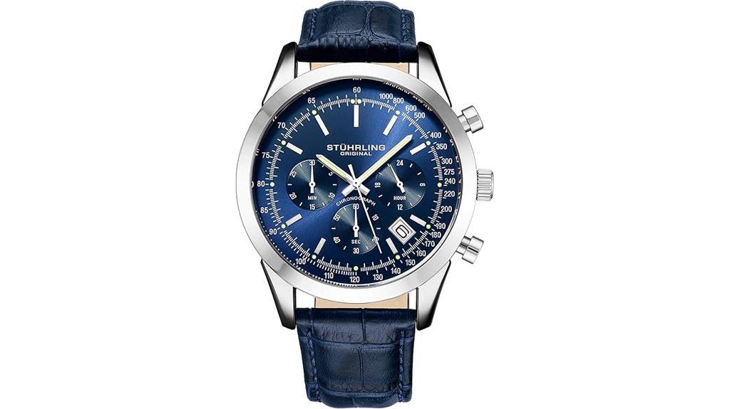 blue dial leather strap