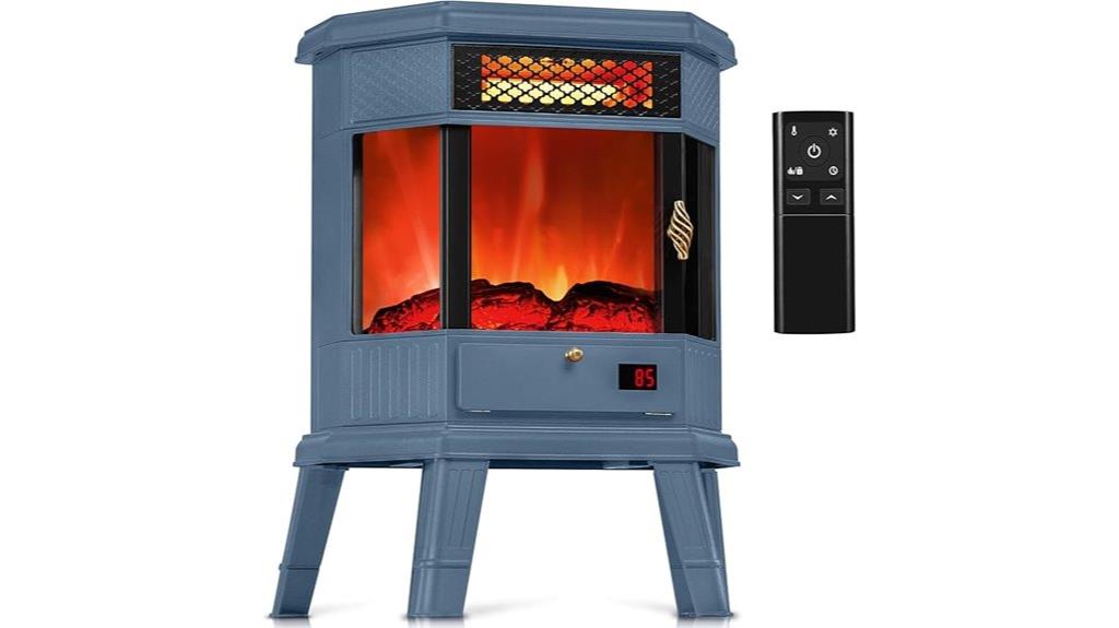 blue electric fireplace