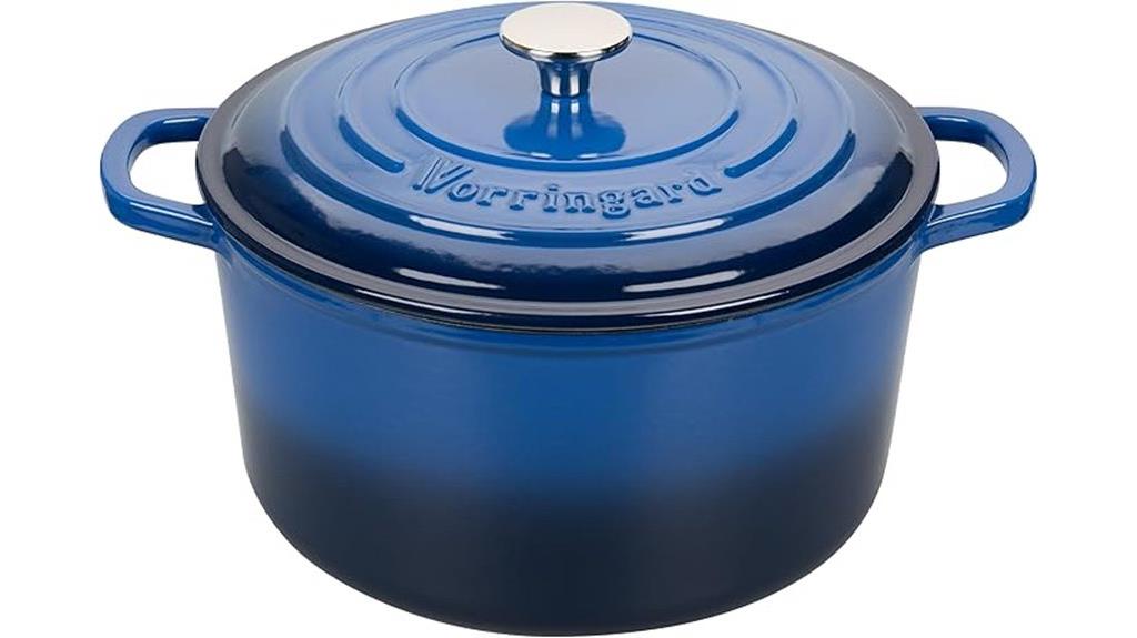 blue enameled cast iron dutch oven