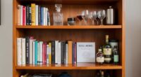 bookshelf turned bar cart