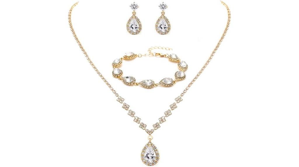 bridal crystal necklace set