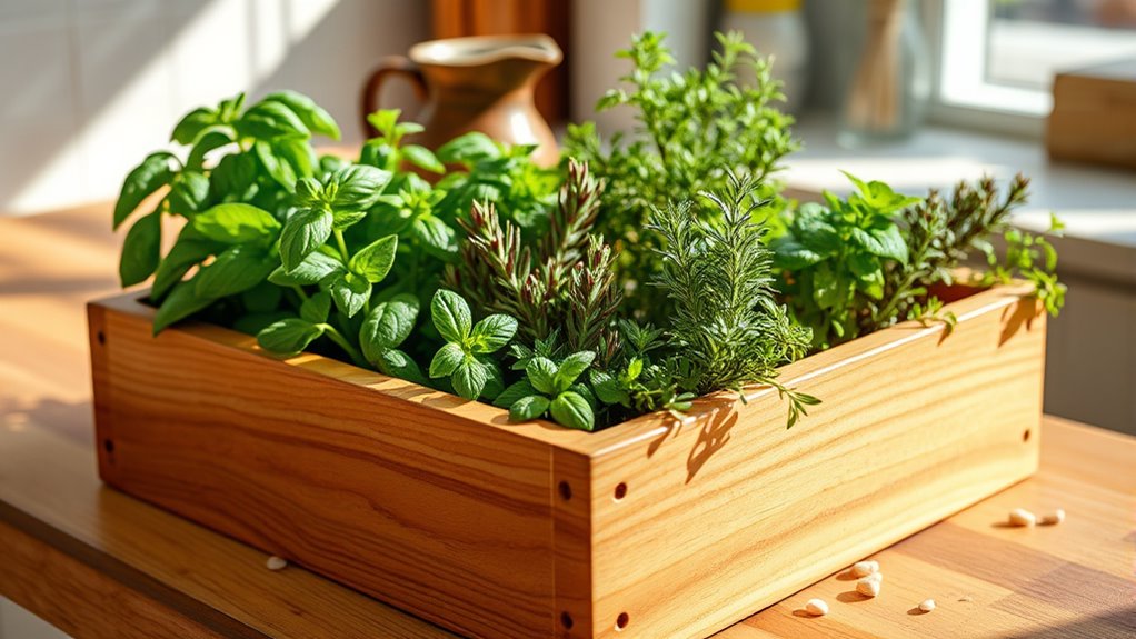build a wooden kitchen herb garden