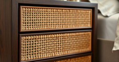 cane and rattan nightstand designs