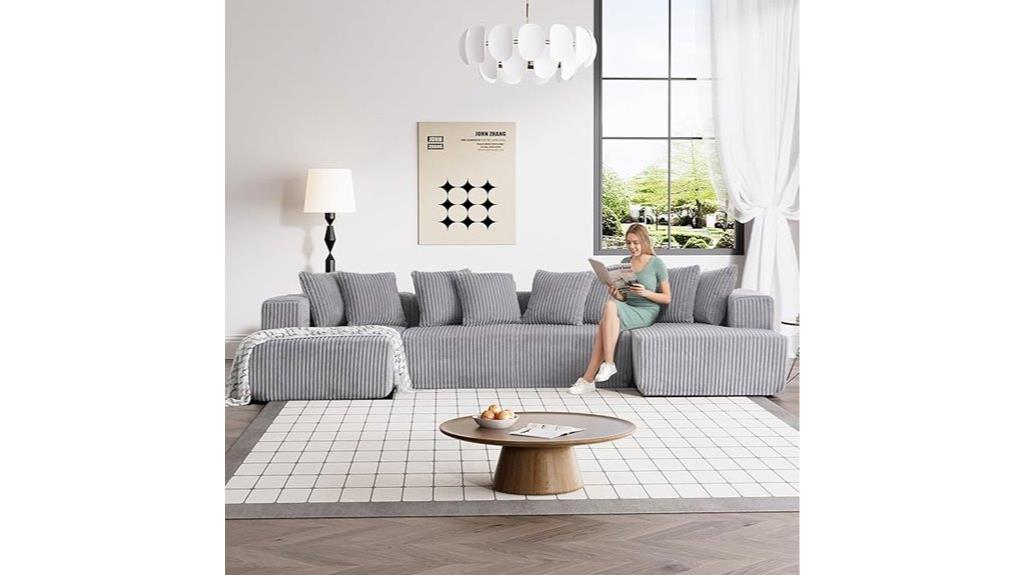 cloud grey u shaped couch