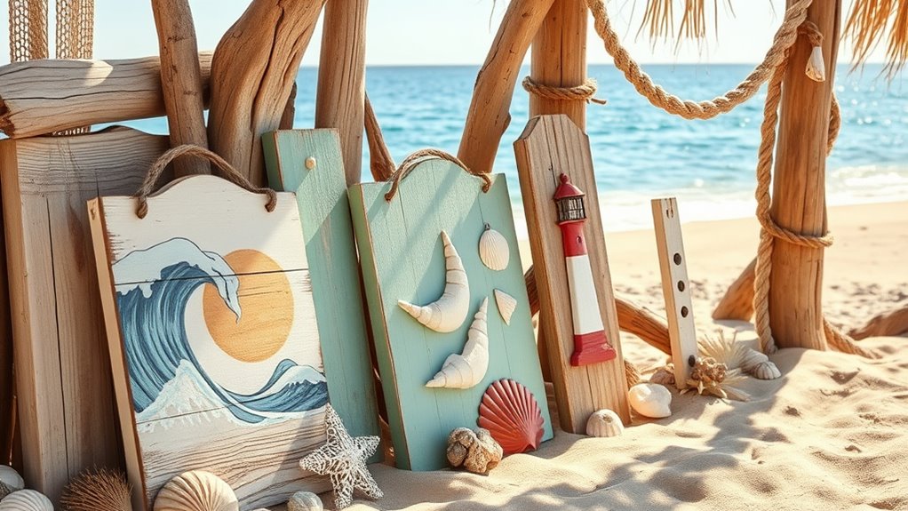 coastal decor with seashells