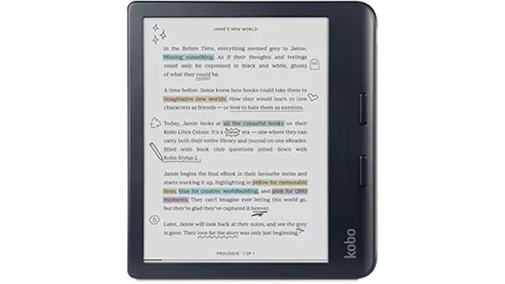 color e ink ereader