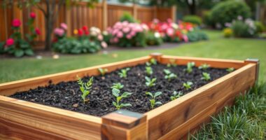 constructing cedar vegetable beds