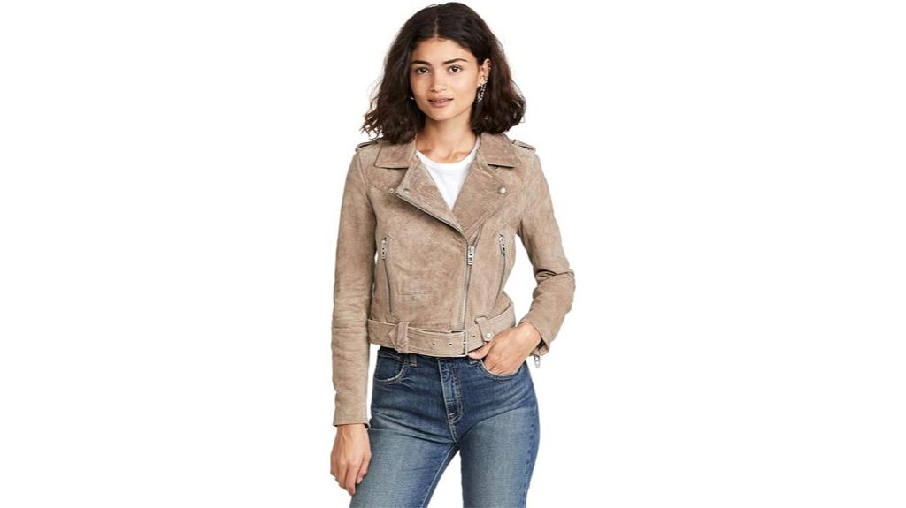 cropped suede leather jacket