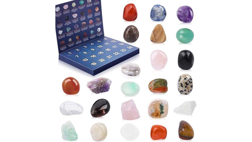 crystal calendar with gemstones