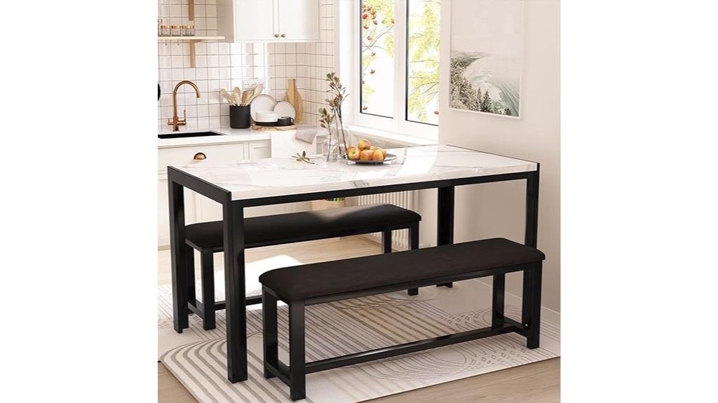 dining table with benches