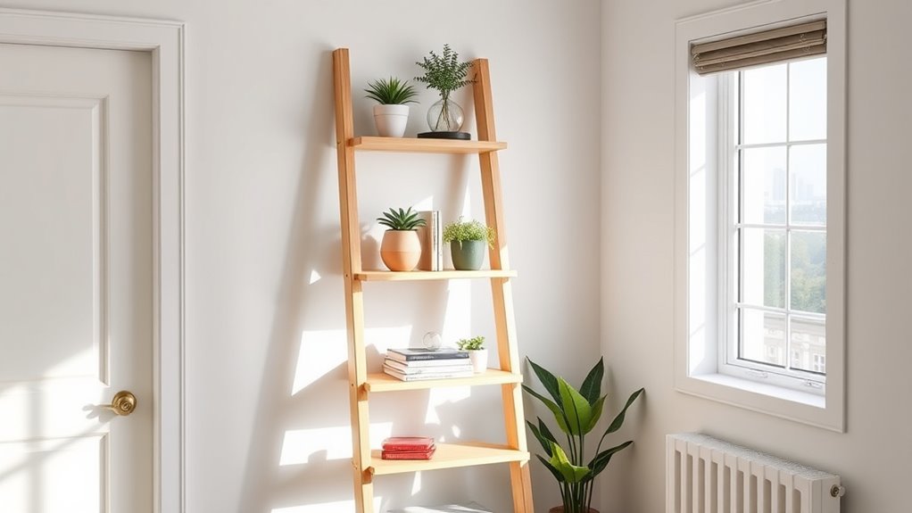diy industrial ladder shelf