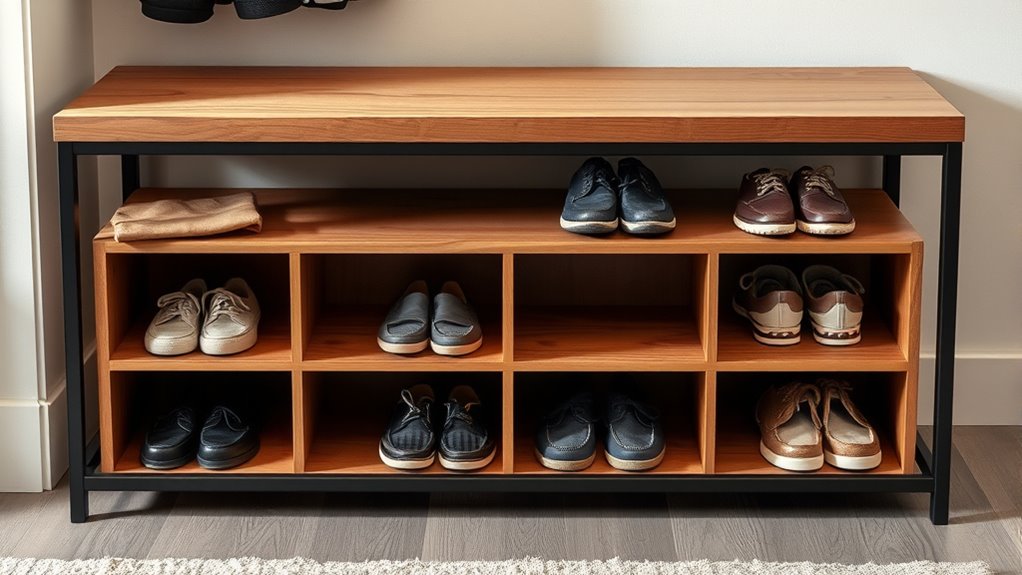 diy shoe storage bench