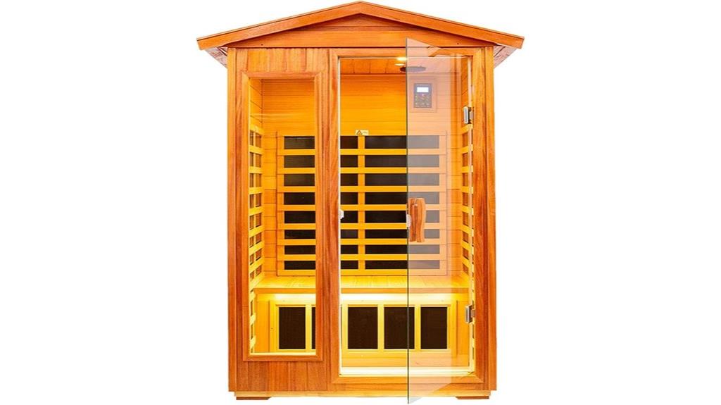 dual outdoor sauna with features