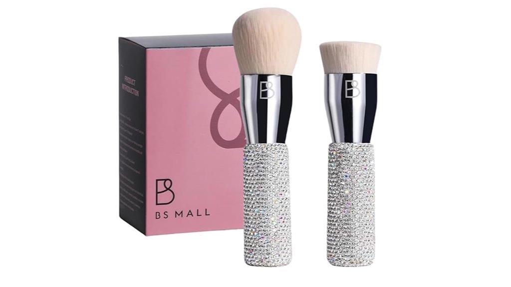 dual set of makeup brushes