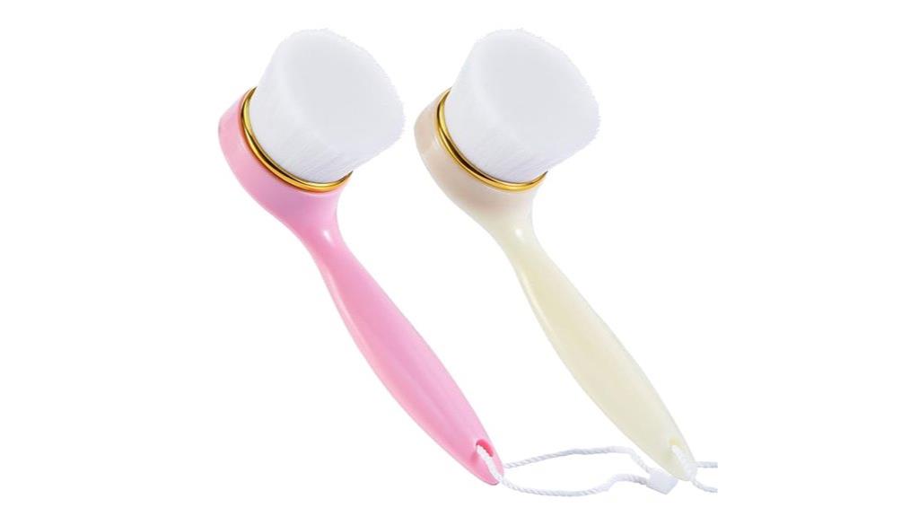 dual soft bristle facial brushes