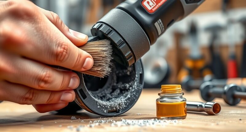 dust removal and lubrication