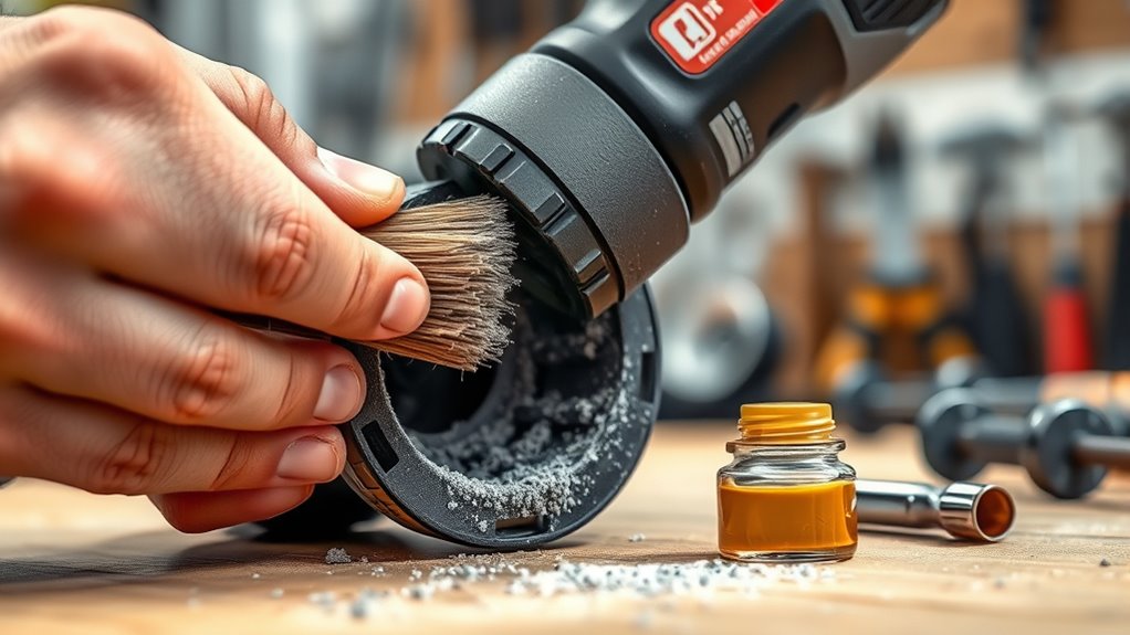 dust removal and lubrication