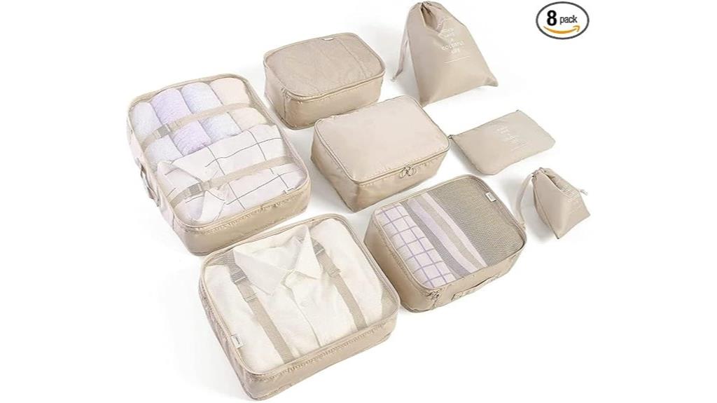 eight piece suitcase organizers