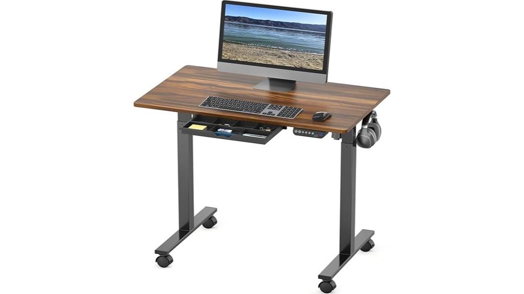 electric desk with drawer