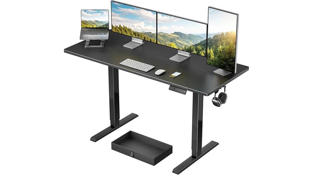 electric desk with storage
