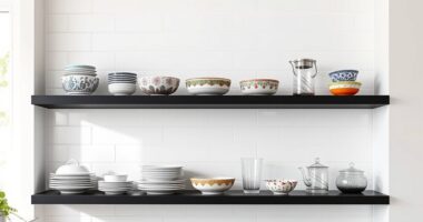 elegant floating shelf displays