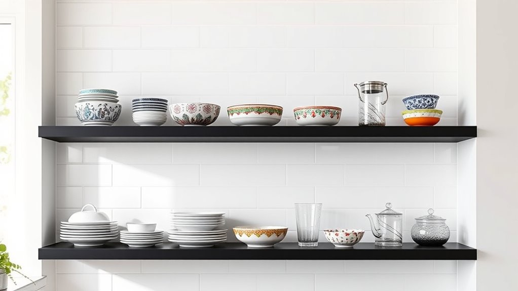 elegant floating shelf displays