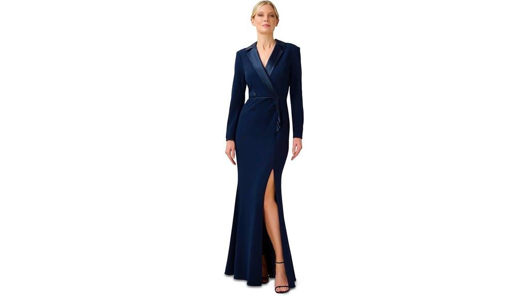 elegant women s crepe tuxedo gown