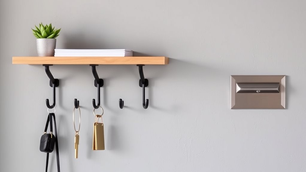 entryway hooks and shelf
