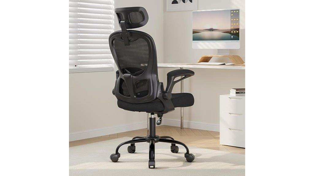 ergonomic lumbar flip arms