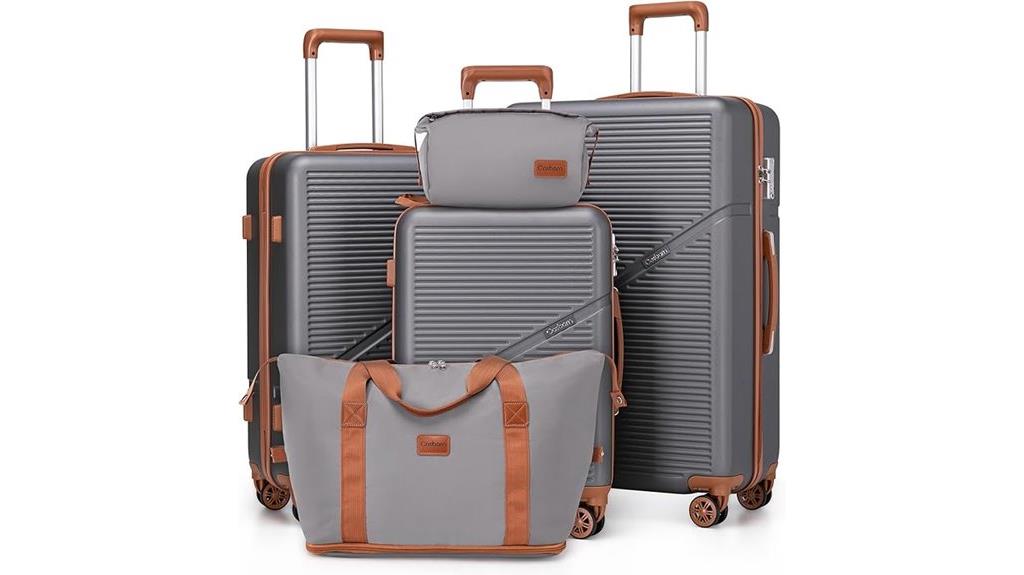 five piece spinner luggage