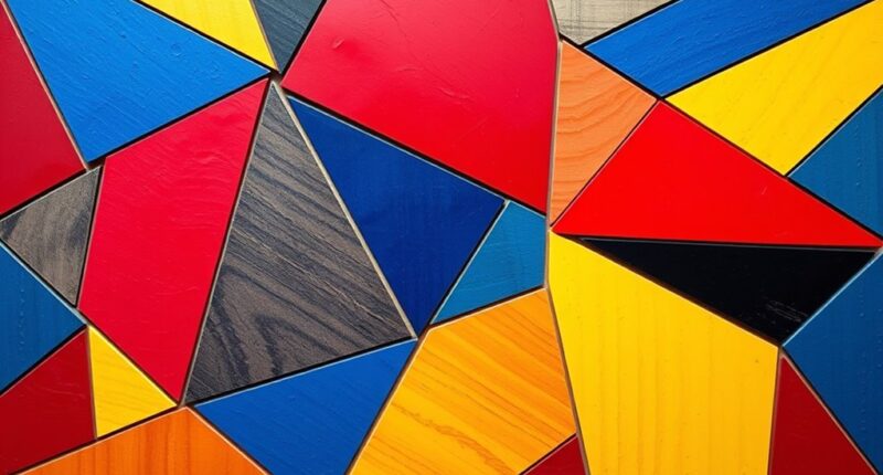 geometric offcut art panel