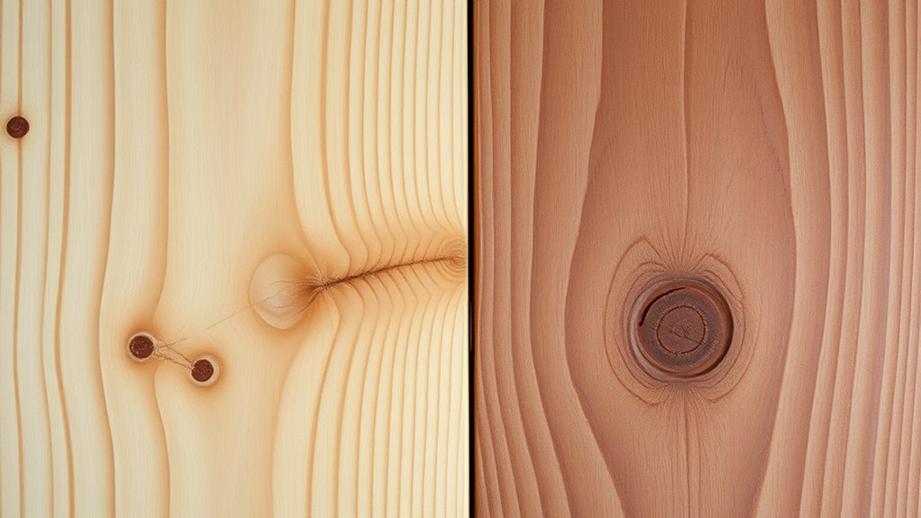 grain color and knots