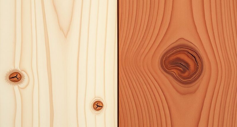 grain color knots comparison