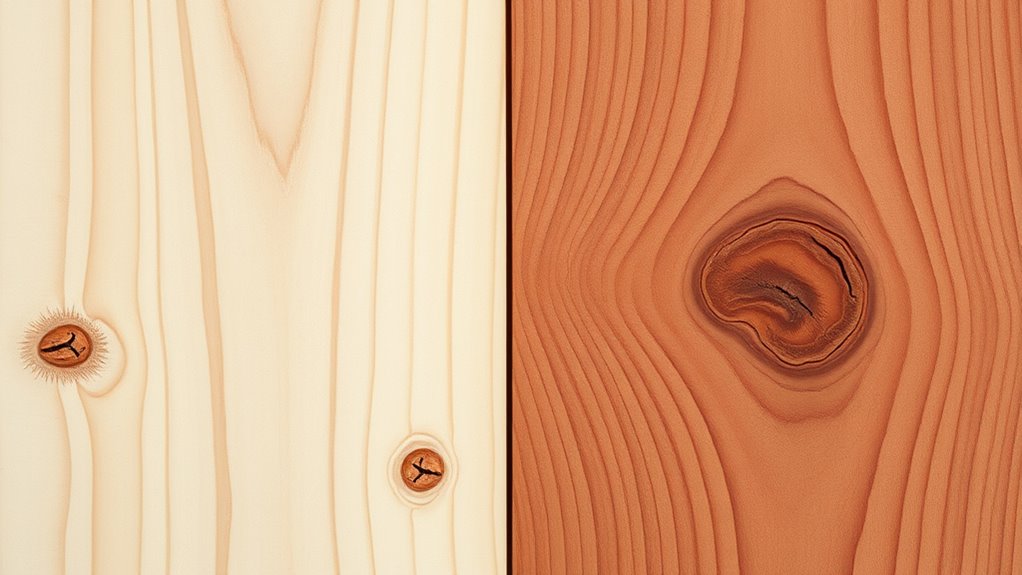 grain color knots comparison