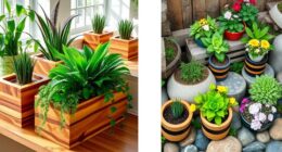 handcrafted wooden plant containers