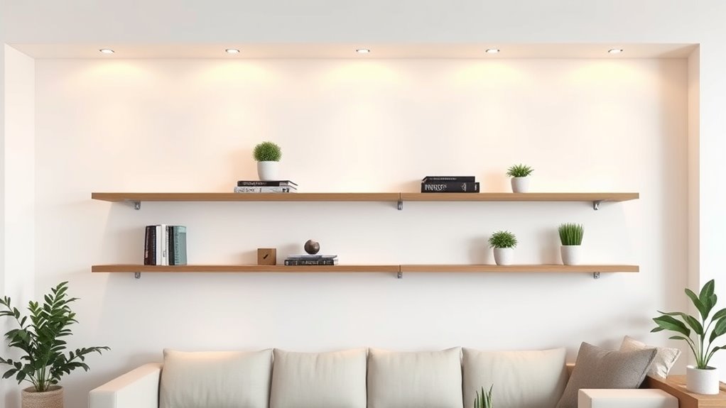 hidden bracket floating shelves