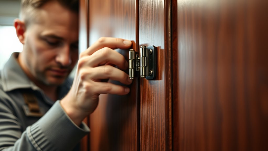 hinge adjustment restores cabinet