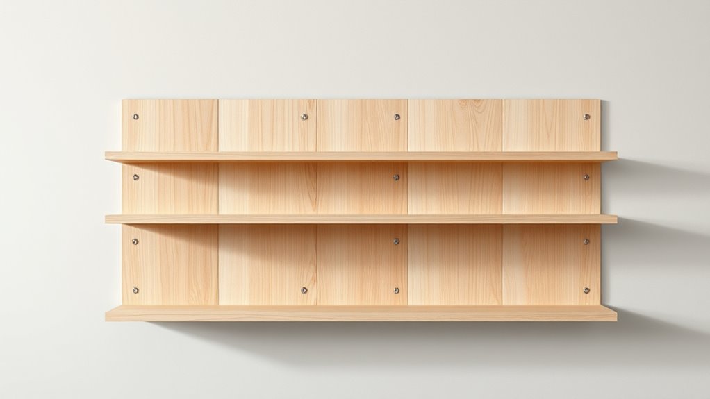 invisible mounting creates sleek shelves