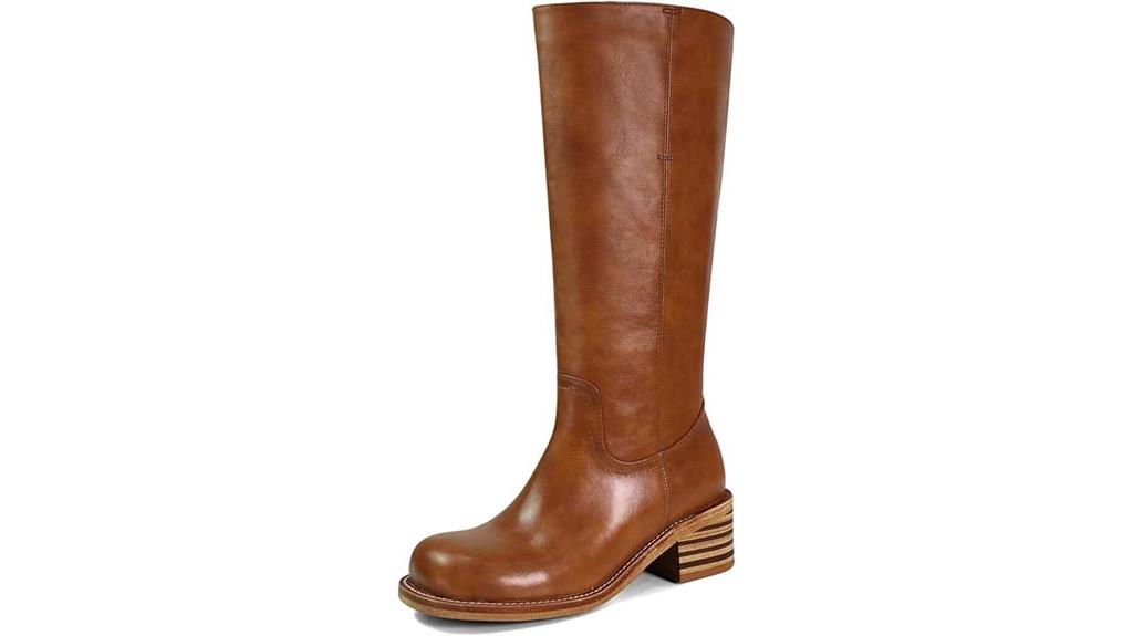 knee high square toe boots