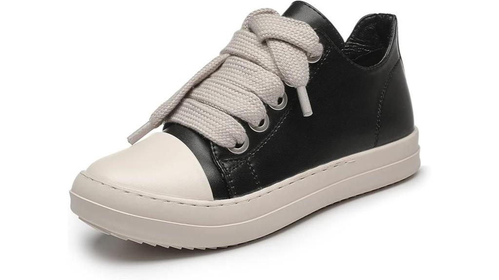 low top sneakers with thick laces