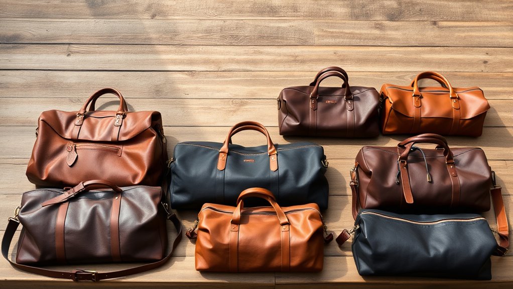 luxury leather weekender bags